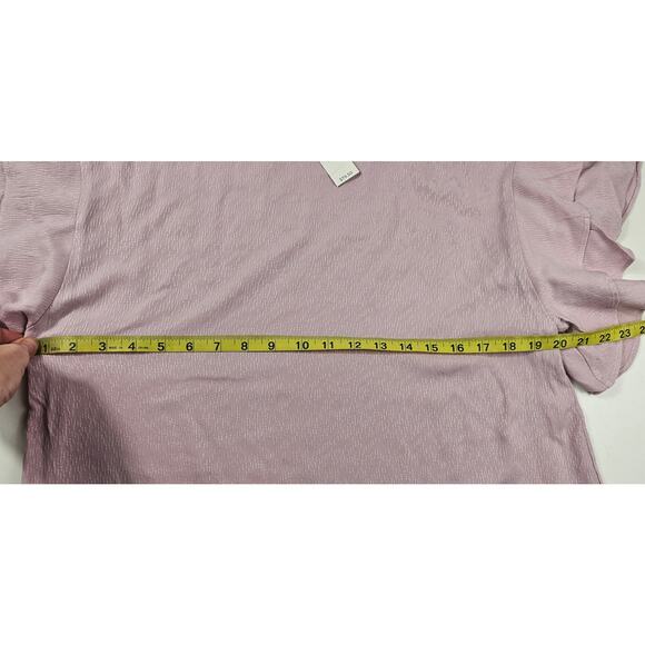 NWT Chicos 1 (M) pink Flutter sleeve shirt career casual comfort minimalist NEW - Picture 6 of 7